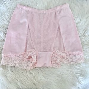 Rhonda Shear pin up satin lace pink panty SZ XL